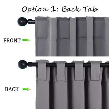 NICETOWN Light Reducing Curtain Panels Window Draperies - (Grey Color) 52x84 inch, 2 Pieces, Insulating Room Darkening Drapes for Bedroom