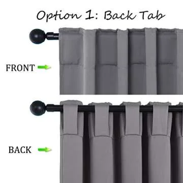 NICETOWN Light Reducing Curtain Panels Window Draperies - (Grey Color) 52x84 inch, 2 Pieces, Insulating Room Darkening Drapes for Bedroom