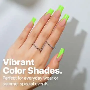 SXC Cosmetics X-Pro Tips French Tip Press On Nails - Bright Pastel Glow in the Dark Series (GLOW117KIT-M Square)