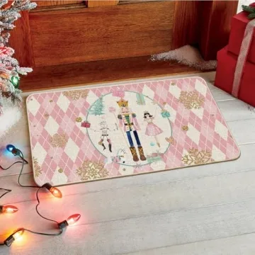 Artoid Mode Pink Diamond Plaid Christmas Doormat