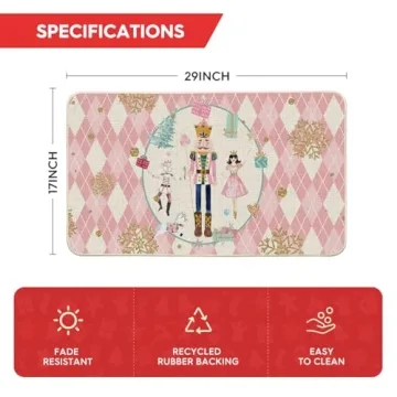 Artoid Mode Pink Diamond Plaid Christmas Doormat