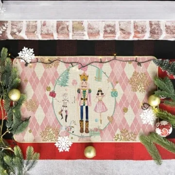 Artoid Mode Pink Diamond Plaid Christmas Doormat