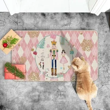 Artoid Mode Pink Diamond Plaid Christmas Doormat