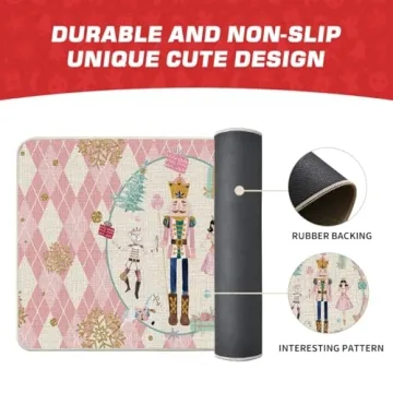 Artoid Mode Pink Diamond Plaid Christmas Doormat