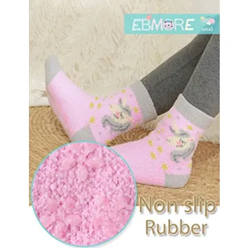 Cozy EBMORE Toddler Fluffy Socks with Grips