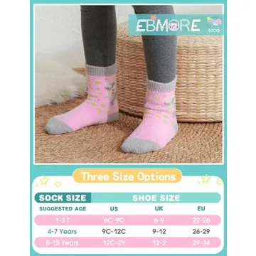 Cozy EBMORE Toddler Fluffy Socks with Grips