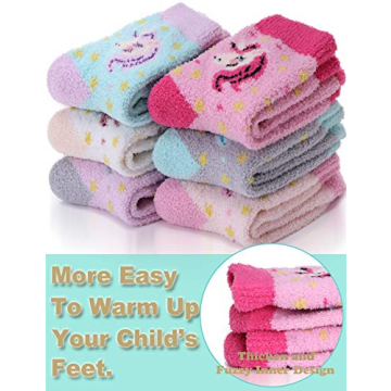 Cozy EBMORE Toddler Fluffy Socks with Grips