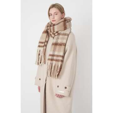 Vintage Scarfs for Women Warm Shawls and Wraps for Evening Dresses Soft Poncho Coat Thick Cashmere Wrap Cozy 2025