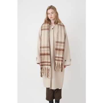 Vintage Scarfs for Women Warm Shawls and Wraps for Evening Dresses Soft Poncho Coat Thick Cashmere Wrap Cozy 2025