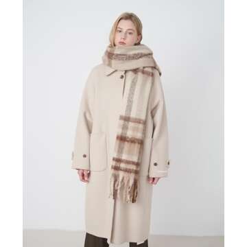 Vintage Scarfs for Women Warm Shawls and Wraps for Evening Dresses Soft Poncho Coat Thick Cashmere Wrap Cozy 2025