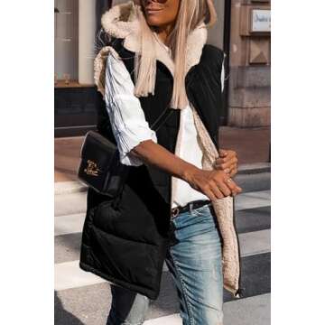 Warm Reversible Fleece Vest for Stylish Women