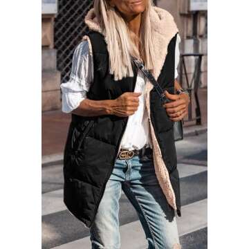 Warm Reversible Fleece Vest for Stylish Women