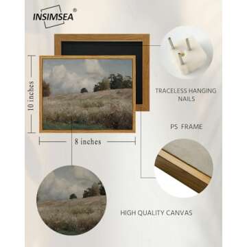 InSimSea Vintage Grassland Canvas Wall Art Decor