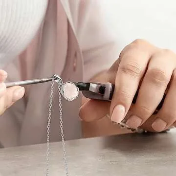 925 Sterling Silver Rose Quartz Necklace Women - Rose Quartz Pendant Necklace Silver- October Birthstone Necklace - Silver Jewelry for Women- Minimalist Jewelry- Birthstone Necklaces