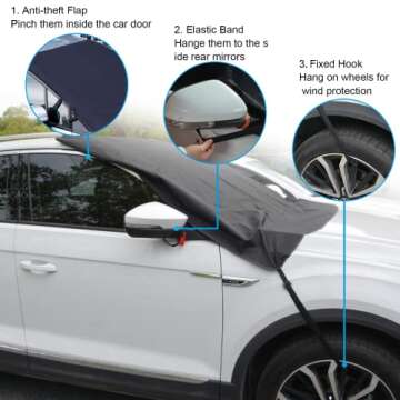 XSTRAP STANDARD Thicken Extra Large Size Car Windshield Snow Cover, All Weather Winter & Summer Front Window Automotive Covers Sun & Snow-Shade, 88.1"x 51.18" x 74.8" Fits Most Cars, Trucks, Vans, SUV