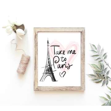 Paris Wall Art Print - Unframed - 8x10 | Eiffel Tower Decor | Room Décor Aesthetic | Inspirational Wall Art | Bedroom Wall décor