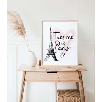 Paris Wall Art Print - Unframed - 8x10 | Eiffel Tower Decor | Room Décor Aesthetic | Inspirational Wall Art | Bedroom Wall décor