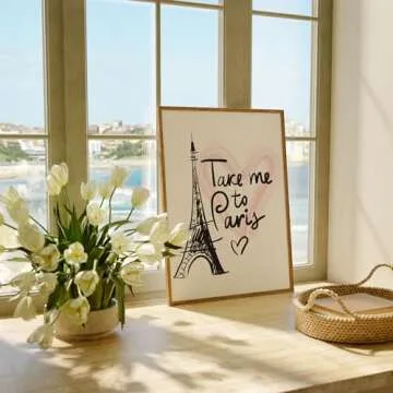 Paris Wall Art Print - Unframed - 8x10 | Eiffel Tower Decor | Room Décor Aesthetic | Inspirational Wall Art | Bedroom Wall décor