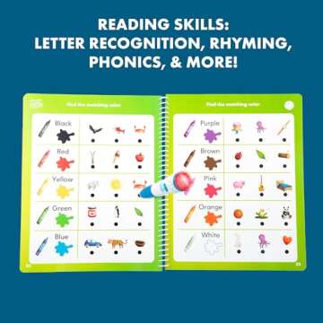 Educational Insights Hot Dots Let's Learn Pre-K Reading - Learn to Read Preschool Workbook with Interactive Pen, Kids Travel Activity, Ages 3+