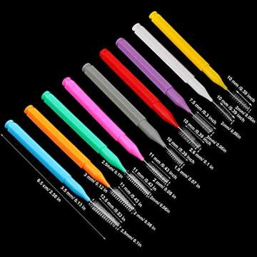 Patelai 100 Pieces Braces Brush for Cleaner Interdental Brush Toothpick Dental Tooth Flossing Head O...