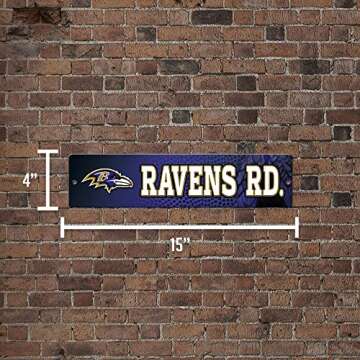Rico Industries NFL Baltimore Ravens 16-Inch Plastic Street Sign Décor