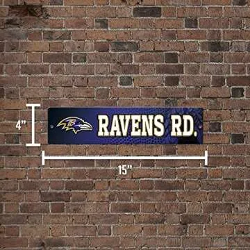 Rico Industries NFL Baltimore Ravens 16-Inch Plastic Street Sign Décor