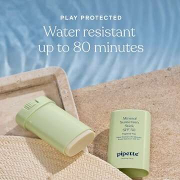 Pipette Baby Mineral Sunscreen Stick SPF 50, Broad Spectrum Sunblock with Non-Nano Zinc Oxide, Water Resistant UVB/UVA Sun Protection for Kids & Sensitive Skin, Travel Size, 0.6 oz