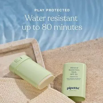 Pipette Baby Mineral Sunscreen Stick SPF 50, Broad Spectrum Sunblock with Non-Nano Zinc Oxide, Water Resistant UVB/UVA Sun Protection for Kids & Sensitive Skin, Travel Size, 0.6 oz