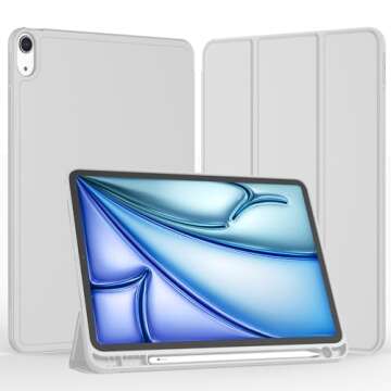 iMieet iPad Air 11 Inch Case M2 2024, iPad Air 5th/4th Generation Case 2022/2020 10.9 Inch with Penc...