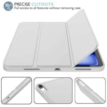 iMieet iPad Air 11 Inch Case M2 2024, iPad Air 5th/4th Generation Case 2022/2020 10.9 Inch with Pencil Holder, Trifold Stand Smart Case(Light Gray)