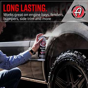 Adam's Polishes in and Out Spray, Car Detail Spray, Non-foaming, Low Gloss Coating, Deep Shine for Plastic and Trim, Good for Hard to Reach Areas, Watermelon Scent (3 Pack)