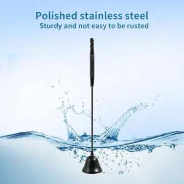 Kirecoo Candle Snuffer Extinguisher with Long Handle, Polished Stainless Steel Wick Flame Snuffer for Putting Out Wick Flame Safely, Black Candle Accessory