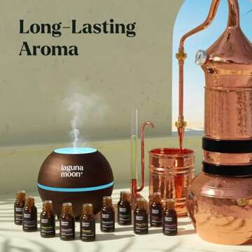 Essential Oils Set - Top 20 Gift Set Oils for Diffusers, Humidifiers, Massages, Aromatherapy, Candle Making, Skin & Hair Care - Peppermint, Tea Tree, Lavender, Eucalyptus, Lemongrass (10mL)