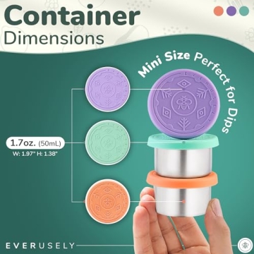 Mini Leakproof Salad Dressing Containers—Everusely Stainless Steel