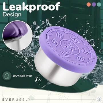 Mini Leakproof Salad Dressing Containers—Everusely Stainless Steel