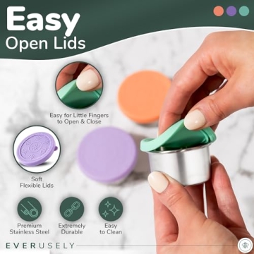 Mini Leakproof Salad Dressing Containers—Everusely Stainless Steel