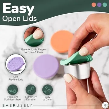 Mini Leakproof Salad Dressing Containers—Everusely Stainless Steel