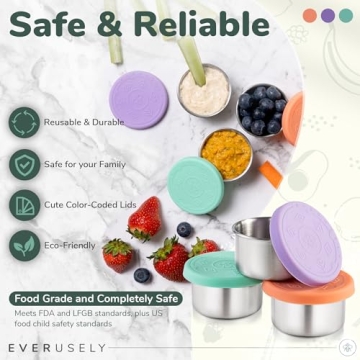 Mini Leakproof Salad Dressing Containers—Everusely Stainless Steel