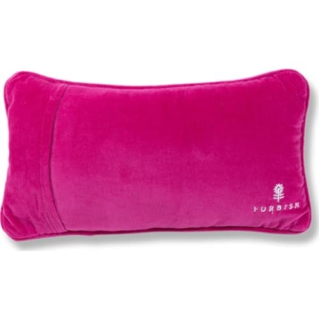 FURBISH Handmade Needlepoint Decorative Throw Pillow - We Sip Champagne - 8" x 14" - Small Embroidered Accent Pillow for Bed, Chair, Couch, Sofa - Aesthetic Room Decor