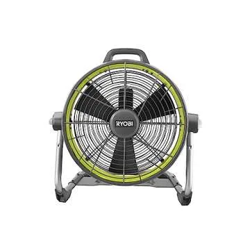 RYOBI ONE+ 18V Cordless Hybrid WHISPER SERIES 14 in. Air Cannon Fan (Tool Only) (Renewed)