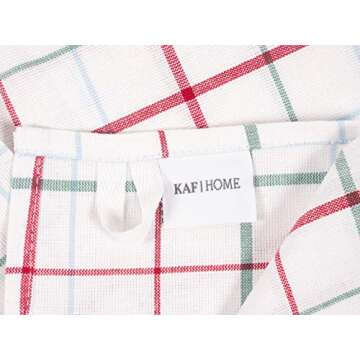 KAF Home Kitchen Holiday Digitally Printed Dish Towel Set of 4, 100-Percent Cotton, 18 x 28-inch (Merry Christmas Wreath)