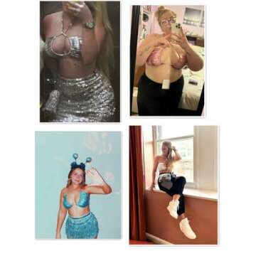 krtwrnt Women's Gold Crop Halloween Gold Bra Festival Clothing Halter Tie Bustier Space Cowgirl Sparkly Top Alien Costume Fairy top Sexy Gold Metallic Top S