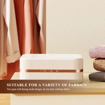 Inanna Electric Clothes Dryer, Compact Dryer For Apartment, Travel and Small Spaces, Small Foldable Electric Dryer With Dry Bag For Light Clothes and Baby Clothes