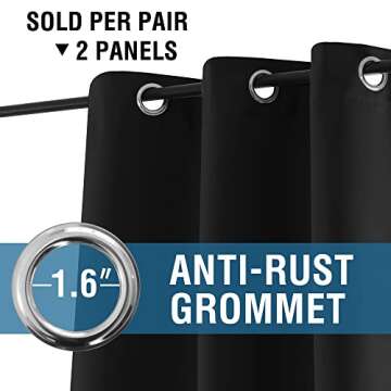 H.VERSAILTEX Blackout Curtains for Bedroom Thermal Insulated Room Darkening Living Room Curtains 84 ...