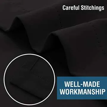 H.VERSAILTEX Blackout Curtains for Bedroom Thermal Insulated Room Darkening Living Room Curtains 84 Inch Long Grommet Privacy Protection Window Curtain Panels/Drapes for Nursery, 2 Panels,Jet Black