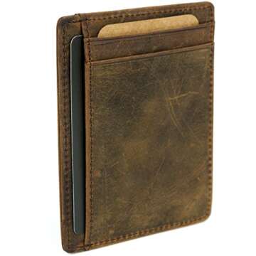 Travami - Front Pocket Wallets for Men - RFID Blocking Slim Leather Wallet