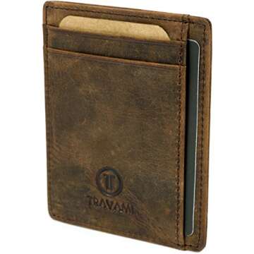 Travami - Front Pocket Wallets for Men - RFID Blocking Slim Leather Wallet