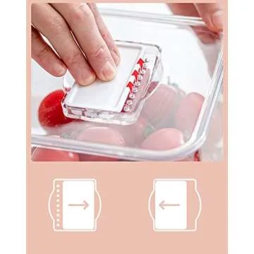 SANNO Fridge Food Storage Containers Produce Saver FreshWorks Produce Food Storage Container Bin Stackable Refrigerator Kitchen Organizer Keeper, with Removable Drain Tray to Keep Fresh