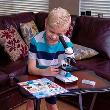 Omano Microscope Experiments and Science Activities for Kids “The Amazing Microscope Adventures” (5-Card Pack) Book Alternative, Home, Classroom DIY Scientific Learning
