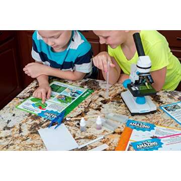 Omano Microscope Experiments and Science Activities for Kids “The Amazing Microscope Adventures” (5-Card Pack) Book Alternative, Home, Classroom DIY Scientific Learning